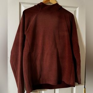 Lululemon Gridliner fleece pullover hoodie heathered date brown